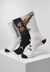 Mr. Tee Pizza Art Socks 3-Pack black/white/teal - Size:35–38