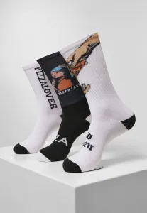 Mr. Tee Pizza Art Socks 3-Pack black/white/teal - Size:47–50