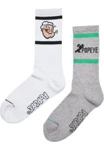 Mr. Tee Popeye Socks 2-Pack heathergrey/white - Size:43–46