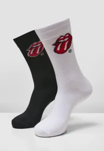Ponožky MERCHCODE Rolling Stones Tongue Socks 2-Pack Farba: black/white, Veľkosť: 35-38