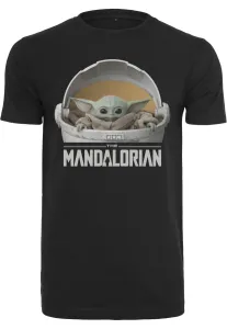 MERCHCODE Pánske tričko MR.TEE Baby Yoda Mandalorian Logo Farba: black, Veľkosť: L