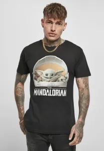 MERCHCODE Pánske tričko MR.TEE Baby Yoda Mandalorian Logo Farba: black, Veľkosť: XL