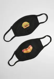 Mister Tee Burger and Hot Dog Face Mask 2-Pack black - One Size