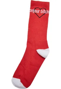 Mr. Tee Bonjour Bitches Socks 3-Pack black/white/red - Size:43–46