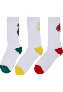 Mr. Tee Fancy Fruit Socks 3-Pack white/multicolor - Size:39–42