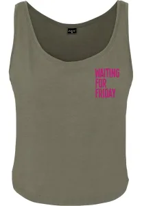 Ladies Waiting For Friday Box Tank Olive