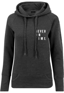Mister Tee Ladies Never On Time Hoody charcoal - M