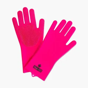 MUC-OFF rukavice na umývanie bicykla - DEEP SCRUBBER - ružová