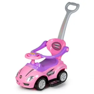 Ružové detské autíčko s rúčkou 3v1 #7213499