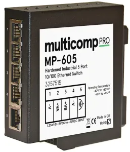 Multicomp Pro Mp-605 Ind Hardened Ethernet 5Port Switch