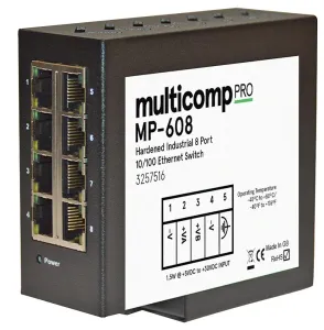 Multicomp Pro Mp-608 Ind Hardened Ethernet 8Port Switch