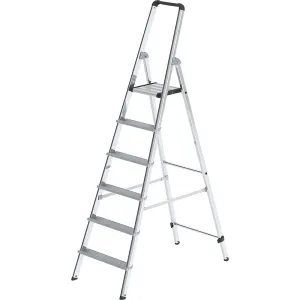 Hliníkový stojaci rebrík so stupňami, pochôdzny z jednej strany MUNK