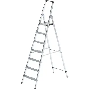 Hliníkový stojaci rebrík so stupňami, pochôdzny z jednej strany MUNK