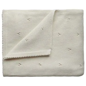 Mushie Knitted Pointelle Baby Blanket pletená deka pre deti Ivory 80 x 100cm 1 ks