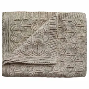 Mushie Knitted Pointelle Baby Blanket pletená deka pre deti Beige 80 x 100cm 1 ks