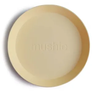 Mushie Round Dinnerware Plates tanier Pale Daffodil 2 ks