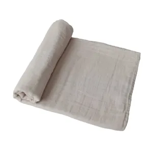 Mushie Muslin Swaddle Blanket Organic Cotton zavinovačka Fog 120x120cm 1 ks