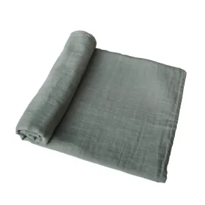 Mushie Muslin Swaddle Blanket Organic Cotton zavinovačka Roman Green 120cm x 120cm 1 ks