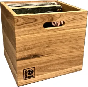 Music Box Designs Oiled Oak 12 Inch Vinyl Record Storage Box