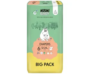 Muumi Baby Plienky jednorázové 6 Junior 12-24kg Big Pack 54 ks