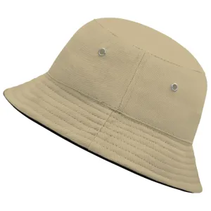 Myrtle Beach Detský klobúčik MB013 - Khaki / čierna | 54 cm