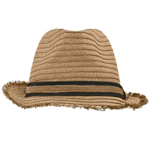 Myrtle Beach Letný slamenný klobúk MB6703 - Karamel / čierna | S/M #1395154