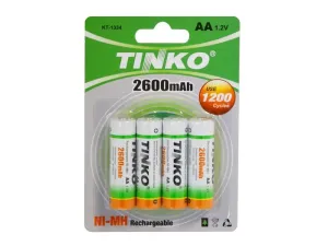 Batéria AA (R6) nabíjacia 1,2V/2600mAh TINKO NiMH  4ks #3754477