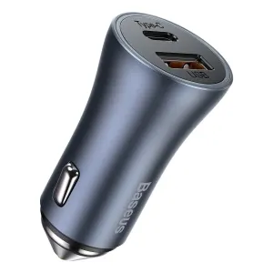 Nabíjačka do auta Baseus Golden Contactor Pro car charger, USB + USB-C, QC4.0+, PD, SCP, 40W (gray) (6953156201934)