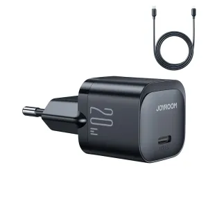 Joyroom JR-TCF02 Wall Charger USB-C 20W PD + USB-C/Lightning Cable black