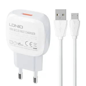 LDNIO A1306Q Wall Charger 18W + microUSB cable