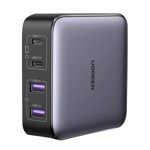 UGREEN CD327 Nexode Wall Charger, 2x USB-C, 2x USB-A, GaN, 65W (gray)