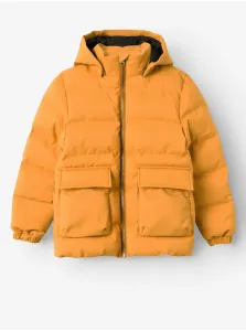 Oranžová chlapčenská prešívaná zimná bunda name it Mellow #7657959