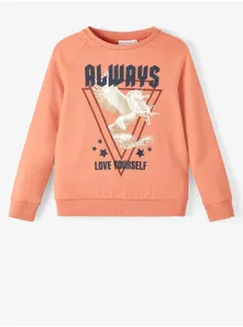 Orange girls' sweatshirt with print name it Venus - unisex