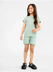 Tmavozelené dievčenské rebrované šortky name it Tara #696165