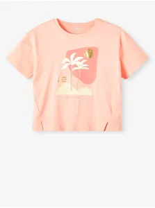 Marhuľové dievčenské tričko name it Flicka #6850533