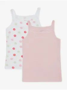 Set of two girls' tank tops in white and pink name it Dot - Girls #5117519