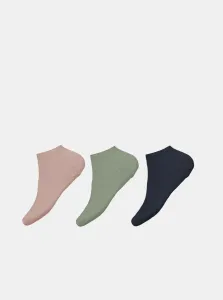 Set of three pairs of girls' socks in blue and pink name it Vira - unisex #5567361