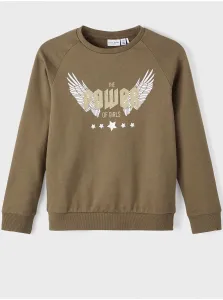 Khaki girly sweatshirt with print name it Venus - unisex #695189