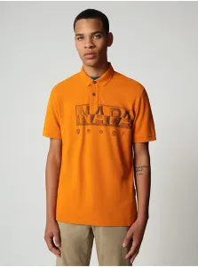 Oranžové pánske tričko s potlačou Napapijri Eallar #727529