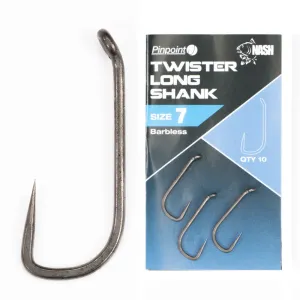 Nash háčiky twister long shank barbless bez protihrotu 10 ks-veľkosť 10 #967954