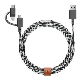 Native Union Belt Universal Cable (USB-C – Lighting/USB-C) 1.5m Zebra