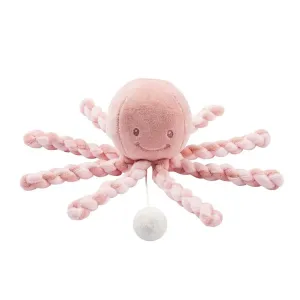 Nattou Prvá hrajúca hračka pre bábätká chobotnička PIU PIU Lapidou old pink/light pink 0 mes.+