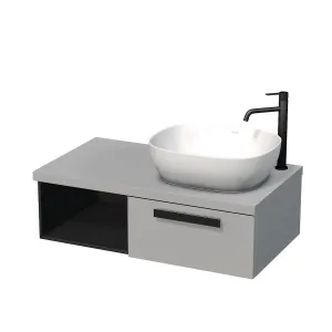 Kúpeľňová skrinka pod umývadlo Naturel Art Deco 90x52 cm šedá touch ARTDECO90STPBU