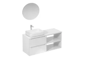 Kúpeľňová zostava s umývadlom vrátane umývadlovej batérie, vtoku a sifónu Naturel Stilla biela lesk KSETSTILLA016