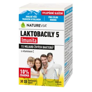 NATUREVIA LAKTOBACILY 5 Imunita cps s vitamínom C (10% zdarma) 1x33 ks