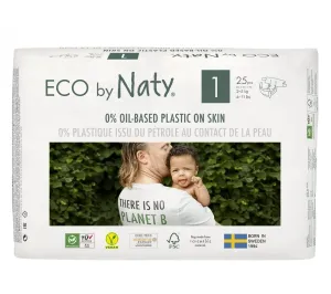 ECO BY NATY 1 Newborn, 25 ks (2-5 kg) - jednorázové plienky