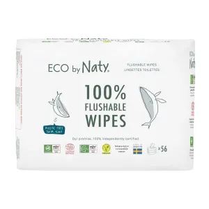 Eco by Naty ECO vlhčené obrúsky bez vône - splachovateľné - výhodné balenie 3 x 56 ks