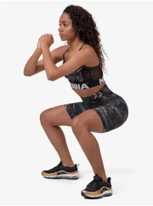 Čierne dámske vzorované krátke legíny Nebbia Biker Shorts #1050909