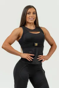 Nebbia Compression Top INTENSE Ultra Black/Gold L Fitness bielizeň
