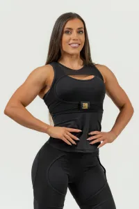 Nebbia Compression Top INTENSE Ultra Black/Gold XS Fitness bielizeň